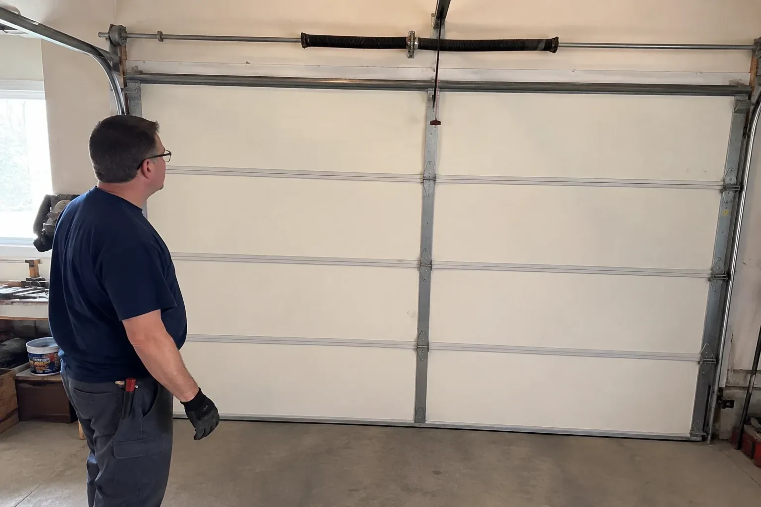 Illustrative garage doors scene — Off-Track Garage Door Reset, Leonards Beach