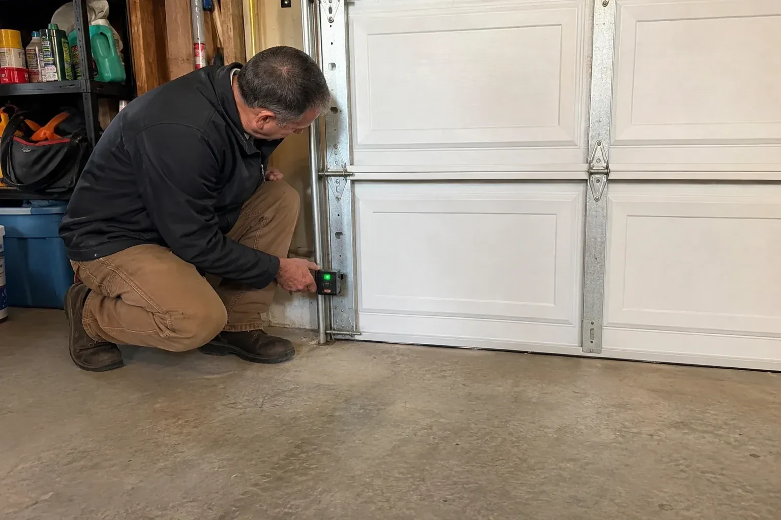 Illustrative garage doors scene — Photo-Eye Sensor Alignment or Replacement, Innisfil